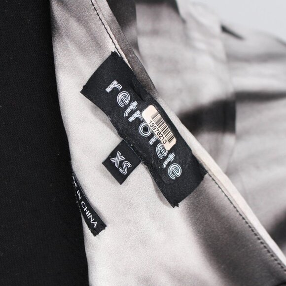 Retrofete Auris Dress Silk Black Silver Tie Dye Slip Satin Mini XS X-Small - Picture 8 of 9